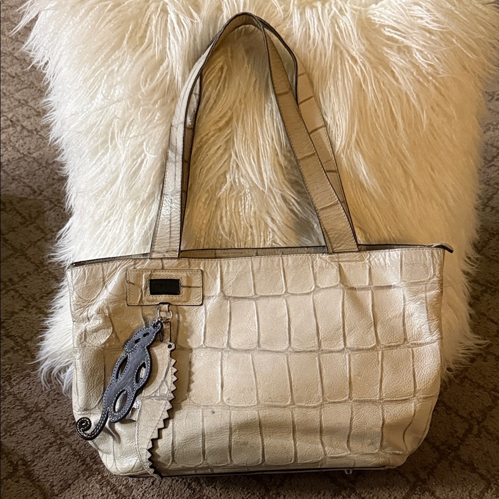 Tosca Blu Crocodile-Embossed Tote Bag
